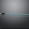 Blue Lightsaber With Detailed Hilt And Glowing Blade On Dark Surface