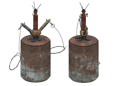 S-shaped mine, mine jumping, anti-infantry mine, tripping mine, anti-personnel radius, steel ball, shotgun 3d model