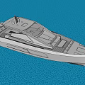 Sleek White Modern Yacht With Open Deck Sailing On Blue Calm Ocean
