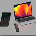 Modern Sleek Laptop Setup With Smartphone Tablet And Portable Digital Work Gear 3d model