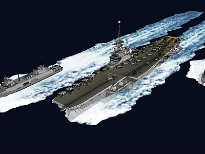 Modern Warship Ship Military Warship Carrier Submarine 3d model