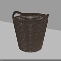 Brown Woven Storage Basket With Dual Handles For Home Organizing And Decor