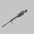 Modern Tactical Sniper Rifle With High Power Scope And Bipod Support 3d model