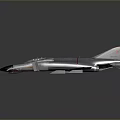Detailed Fighter Jet Model With Gray Body Green Cockpit And Wing Design