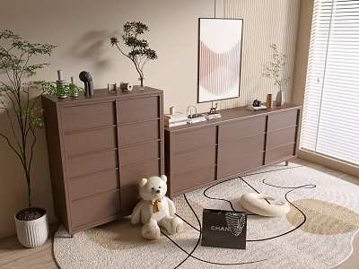 Modern Wood Grain Cabinet Simple Style Cabinet Whole Cabinet Sideboard Balcony Cabinet Storage Cabinet Entrance Cabinet 3d model