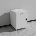 White Lockable Storage Cabinet With Drawer Electronic Lock And Sleek Design 3d model