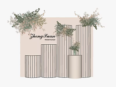 Modern Meichen Wedding Flower Art Wedding Wall Photo Wall Flower Art Wall Flower Decoration Wall Wedding Decoration Wedding Background 3d model