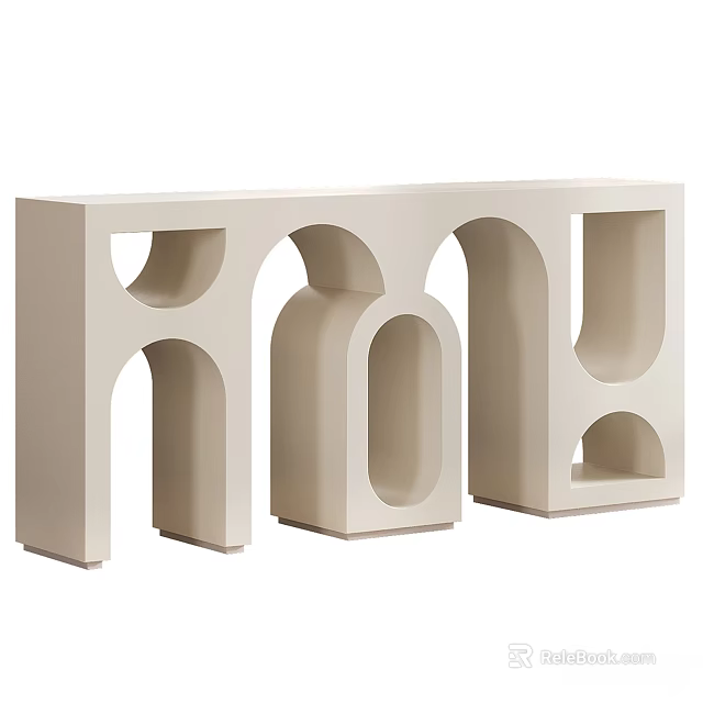 Modern Minimalist Decorative Ornament Set With Geometric Arch Designs In Beige For Home Interior Decoration 3d model 