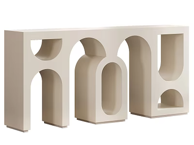 Modern Minimalist Decorative Ornament Set With Geometric Arch Designs In Beige For Home Interior Decoration 3d model