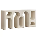 Modern Minimalist Decorative Ornament Set With Geometric Arch Designs In Beige For Home Interior Decoration