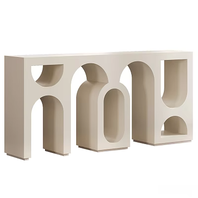 Modern Minimalist Decorative Ornament Set With Geometric Arch Designs In Beige For Home Interior Decoration 3d model