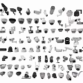 Security Surveillance Cameras Various Types And Models For Monitoring Systems