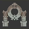 Stargate Spacetime Gate Sci-Fi Door Ring Door Loop Sci-Fi Ring Portal Shuttle Door 3d model
