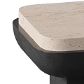 Modern Minimalist Coffee Table Set With Light Stone Top And Dark Geometric Base 3d model