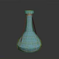 Turquoise Glass Vase With Crisscross Woven Rope Decoration For Household Decor