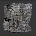Detailed 3D Terrain Model With Irregular Surface Texture Colorful Patterns Cracks And Undulations
