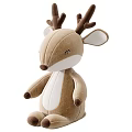 Soft Plush Stuffed Deer Toys With Brown And White Antlers And Cute Sitting Design
