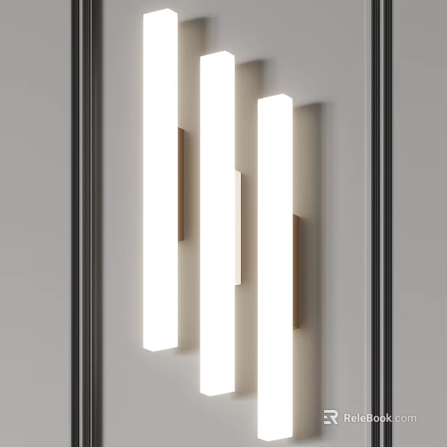 Minimalist Modern Long Strip Wall Lamps for Indoor Living Room Background Wall Lighting 3d model 
