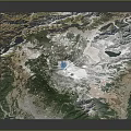 Scenic Volcanic Landscape With Snow Capped Peak Green Vegetation And Natural Terrain