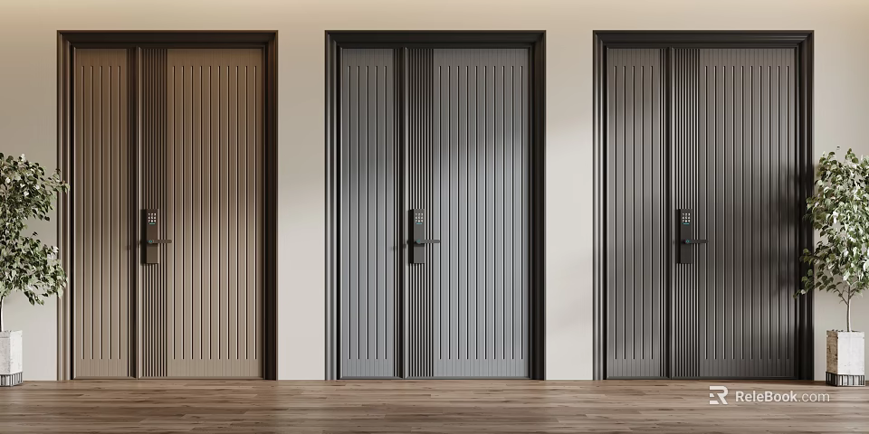 Modern Security Doors With Different Styles And Designs 3d model