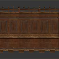Traditional Wooden Corner Cabinet With Carved Panels And Decorative Top Rail