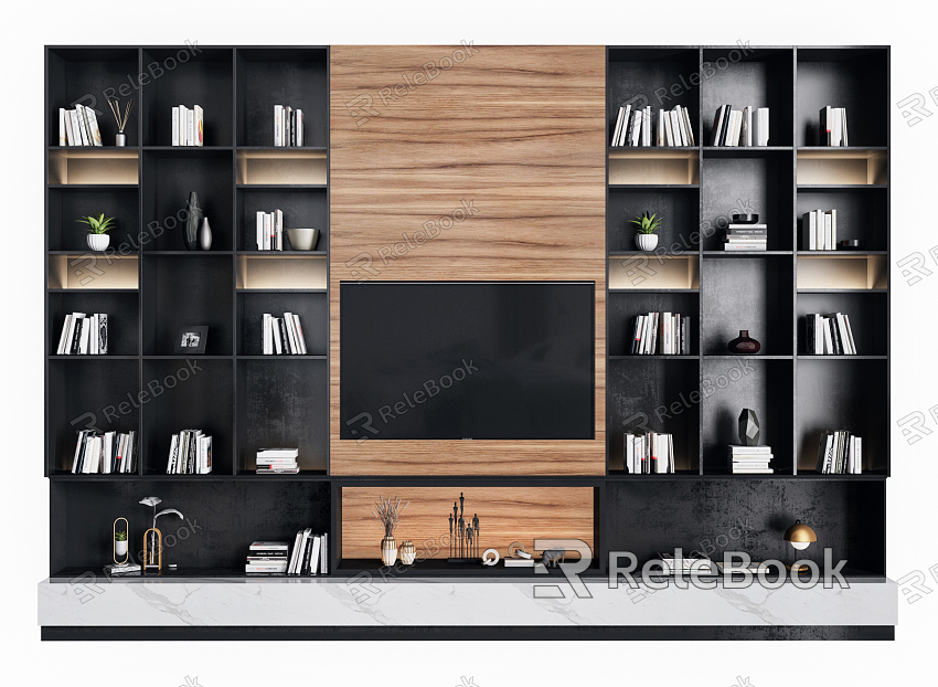 Modern TV Background Cabinet Simple Decorative Side Cabinet model