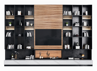 Modern TV Background Cabinet Simple Decorative Side Cabinet 3d model