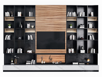 Modern TV Background Cabinet Simple Decorative Side Cabinet 3d model