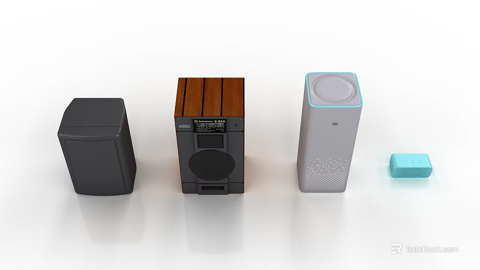 Various Audio Speakers and Headphones with Modern Design Styles and Features 3d model 