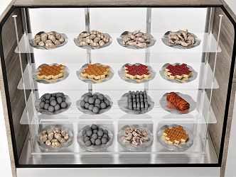 Modern Dessert Food Beverage Dessert Cake Pastry Food Cake Cabinet 3d model