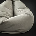 Blue and Beige Bean Bag Chair Modern Design Comfortable Seating for Home Decor