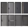 Modern Security Doors Featuring Various Panel Designs And Color Options For Home 3d model
