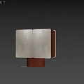Modern Minimalist Decorative Cabinet With Textured Cream White Double Doors And Elegant Reddish Brown Base