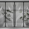 Modern Art Glass Door 3d model