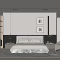 Elegant Modern Bedroom Interior With Comfortable Bed Wall Art Accent Chair And Area Rug
