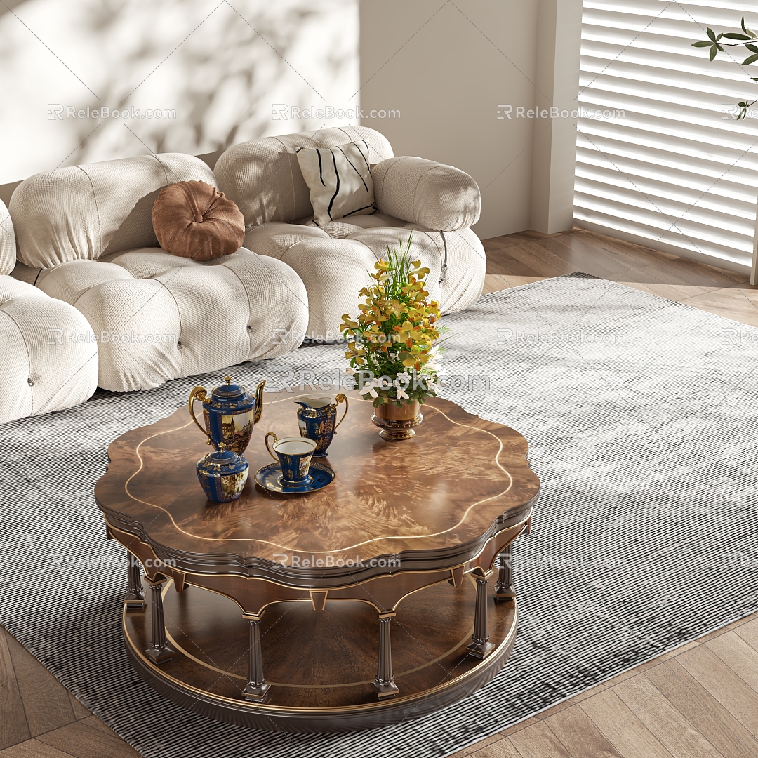 European style coffee table 3d model