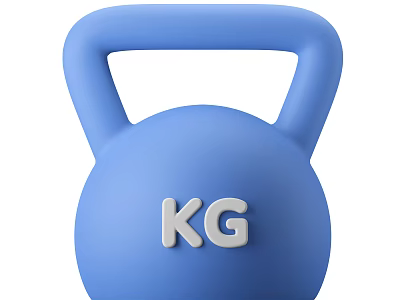 Blue Kettlebell Sports Equipment With KG Weight Mark For Fitness Training 3d model