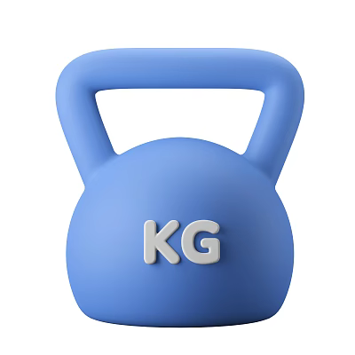 Blue Kettlebell Sports Equipment With KG Weight Mark For Fitness Training 3d model