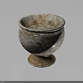 Elegant Vintage Textured Decorative Vase With Carved Patterns And Round Base For Home Decor