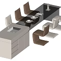 Nakajima Table and Chair Combination 3d model