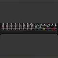 Professional Audio Mixing Console With Colorful Knobs Faders And Control Buttons