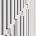 Modern White Feature Wall With Vertical Stripes And Gold Accents For Contemporary Spaces