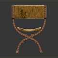 Elegant Classic Vintage Wooden Chair With Armrest And Crossed Legs Design