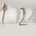 Modern Minimalist Decorative Ornament Set With Number 1 2 3 Curved Design On White Background