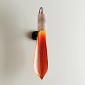 Unique Design Wall Lamp With Red Orange Gradient Teardrop Shade And Black Base 3d model