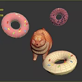 Modern Donuts Bread Breakfast West Point 3d model