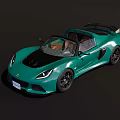Green Convertible Sports Car With Sleek Body Design And Black Alloy Wheels