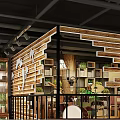 Book Art Interior Design With Wooden Shelves And Decor