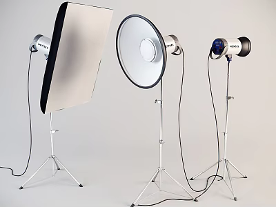Other Photography Studio Lighting Equipment With Reflector Ring Light Flash And Tripod Stands 3d model