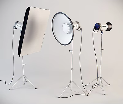 Other Photography Studio Lighting Equipment With Reflector Ring Light Flash And Tripod Stands 3d model